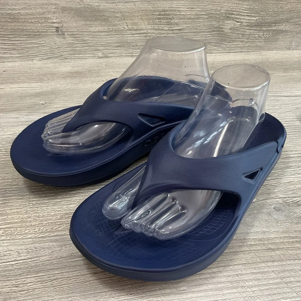 OOFOS Original Recovery Sandals Mens 8 Womens 10 Flip Flop Thong Shoes Blue
